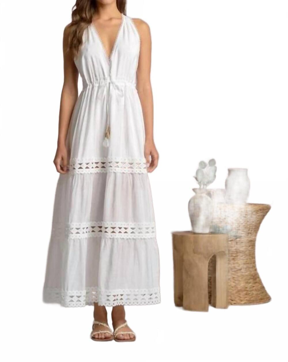 NEW ELAN women's solice halter dress in white
